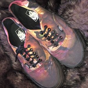 Black and Floral Ombré VANS